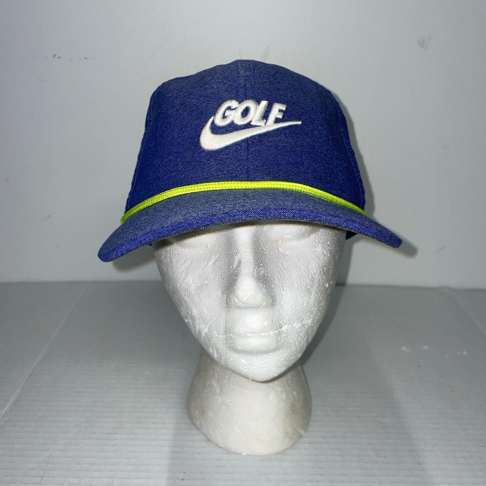 Nike Golf Hat Adjustable Blue Classic 99 Dri Fit Strapback Stretch Cap Logo